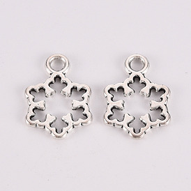 Tibetischer stil Aluminium Anhänger & Charms, Bleifrei und cadmium frei, Blume Reize