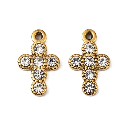 304 подвески из нержавеющей стали, крест прелести, с кубического циркония, ионное покрытие (ip)