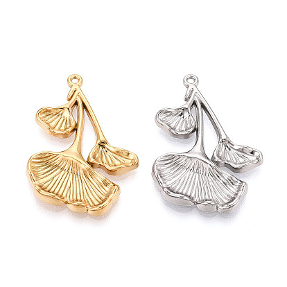 304 подвески из нержавеющей стали, гинкго лист