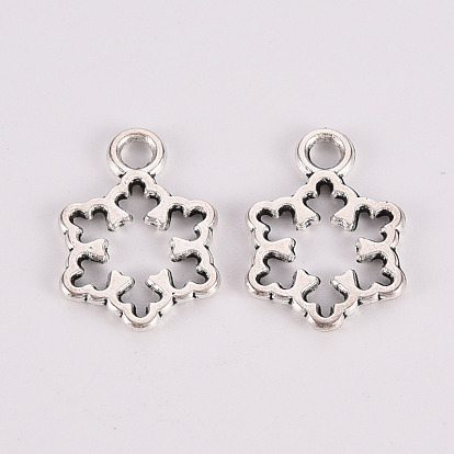 Tibetischer stil Aluminium Anhänger & Charms, Bleifrei und cadmium frei, Blume Reize