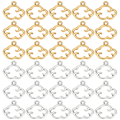 200 шт 2 цвета подвески из сплава в тибетском стиле, без свинца и без кадмия, облако