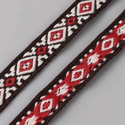 Вышивка полиэфирными лентами в этническом стиле, жаккардовая лента, аксессуары для одежды, ромб шаблон