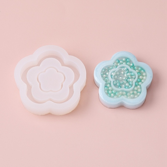 Double Flower Silicone Molds, Shaker Molds, Quicksand Molds, Resin Casting Molds, for UV Resin & Epoxy Resin Jewelry Craft Making