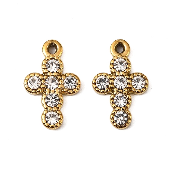 304 подвески из нержавеющей стали, крест прелести, с кубического циркония, ионное покрытие (ip)