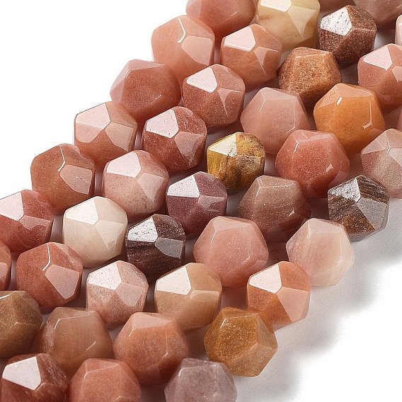 Natürliche Multi-Treasure-Jade-Perlenstränge, facettiert, sternförmige runde Perlen