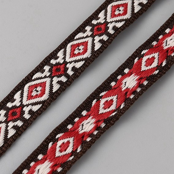 Вышивка полиэфирными лентами в этническом стиле, жаккардовая лента, аксессуары для одежды, ромб шаблон