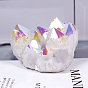 Electroplated Natural Druzy Quartz Crystal Cluster Ornaments, Reiki Energy Stone, Home Display Decorations