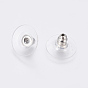 Brass Bullet Clutch Bullet Clutch Earring Backs with Pad, for Stablizing Heavy Post Earrings, with Plastic Pads, Ear Nuts, 11x6mm, Hole: 1mm