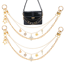 2 шт. алюминиевые цепи цепи-удлинители для сумок, с литыми пружинными кольцами, крестик