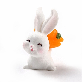 Opaque Resin Cabochons, Rabbit with Carrots