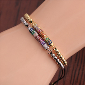 Colorful Cubic Zirconia Adjustable European and American Women's Bracelet