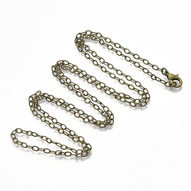 Латунь кабель цепи ожерелье изготовление, с карабин-лобстерами 