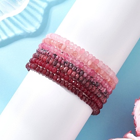 7Шт. браслеты-браслеты из натуральных бусин-рондель из окрашенного малайзийского нефрита для женщин