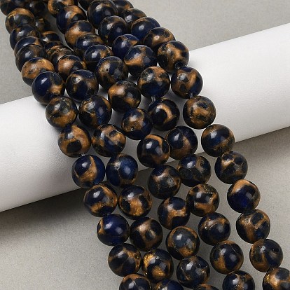 Синтетический золотой клинкер камень бисер пряди, окрашенные, круглые