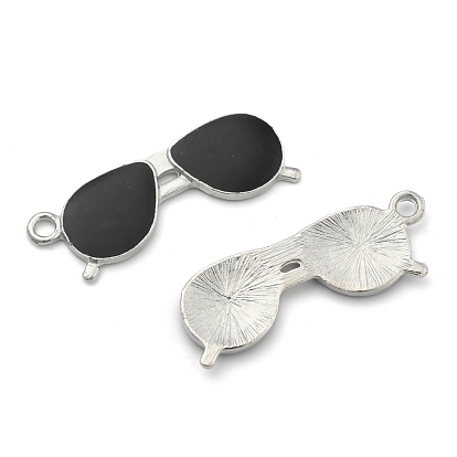 Charms de aleación, con esmalte, gafas de sol / gafas, negro
