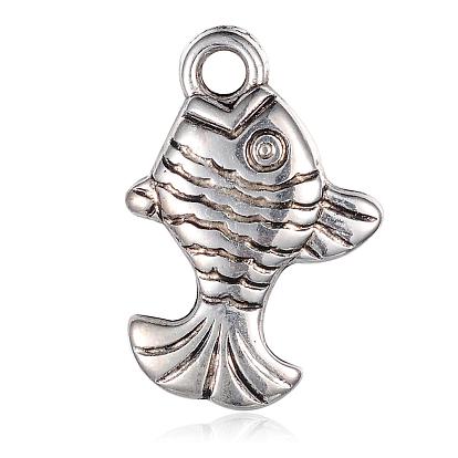 CCB Plastic Fish  Pendants, 20x14x4mm, Hole: 2mm