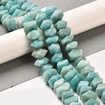 Natural Amazonite Beads Strands, Faceted, Nuggets