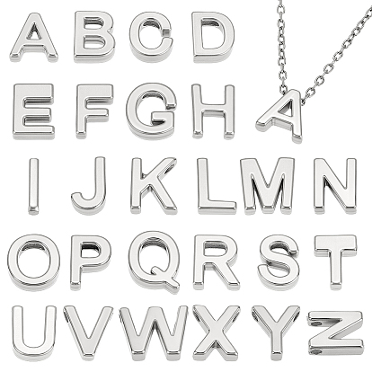 26 шт. 304 подвески из нержавеющей стали, алфавита A ~ Z