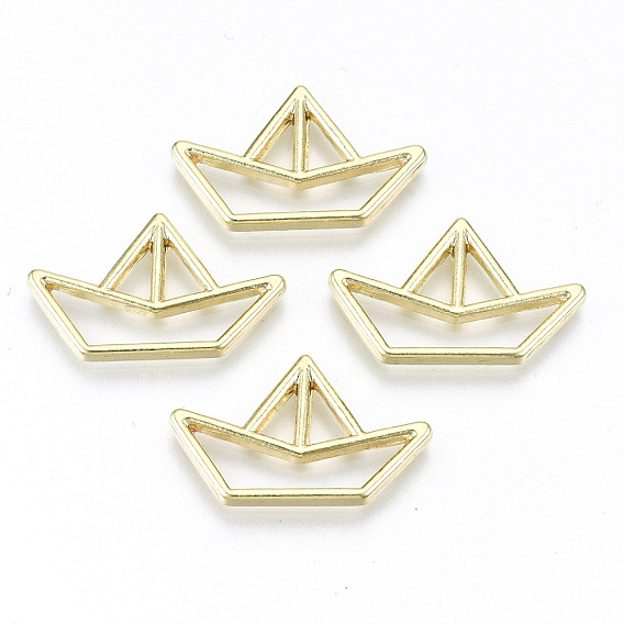 Rack Plating Alloy Filigree Joiners Links, Cadmium Free & Nickel Free & Lead Free, Boat