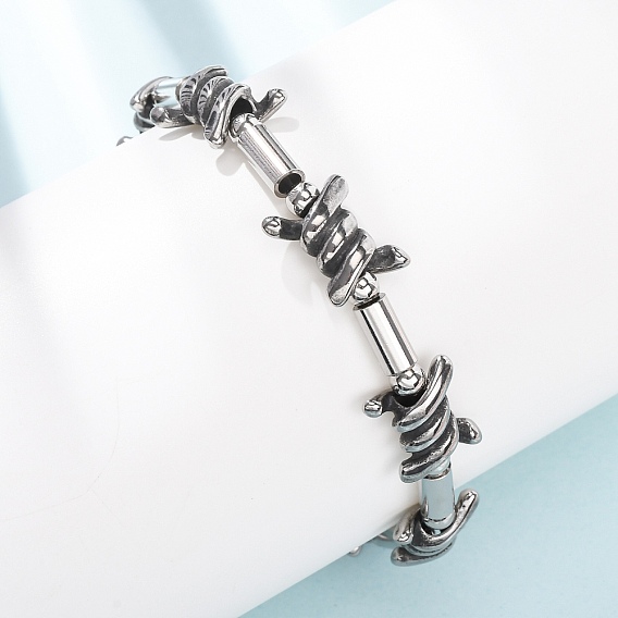 Панк 304 браслеты из нержавеющей стали с звеньями в виде колючей проволоки для женщин и мужчин