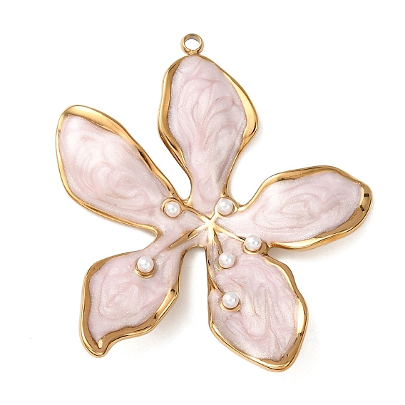 304 нержавеющей стальной эмали подвески, , с пластиковой жемчужины