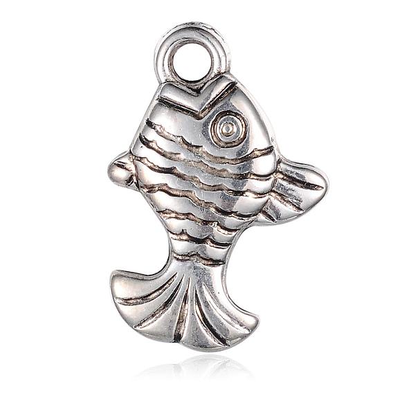CCB Plastic Fish  Pendants, 20x14x4mm, Hole: 2mm