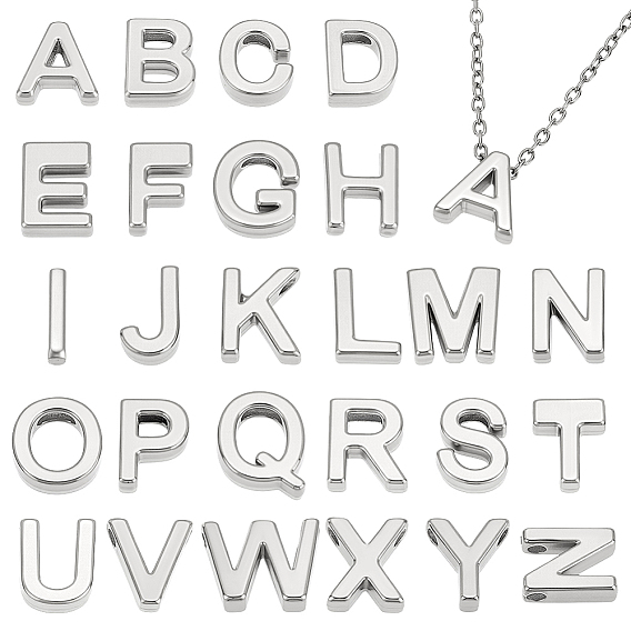 26 шт. 304 подвески из нержавеющей стали, алфавита A ~ Z