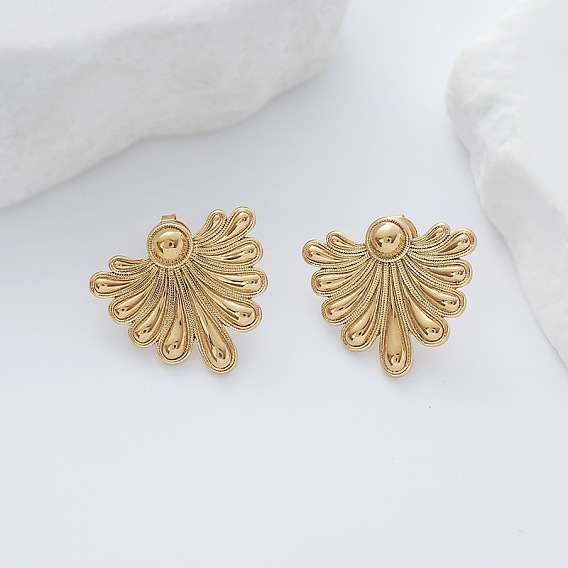 Европейский стиль 304 серьги-гвоздики из нержавеющей стали, вентилятор