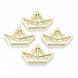 Rack Plating Alloy Filigree Joiners Links, Cadmium Free & Nickel Free & Lead Free, Boat