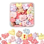 40Pcs Cute Resin Cabochons, Frosted, Mixed Shapes