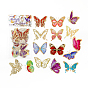 30Pcs 15 Style Waterproof PET Plastic Sticker, Self-adhesion, for DIY Scrapbooking, Travel Diary Caft