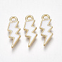 Alloy Pendants, Cadmium Free & Lead Free, with Enamel, Lightning Bolt, Light Gold