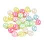 Opaque Plastic Beads, Barrel, Faceted, AB Color Plated