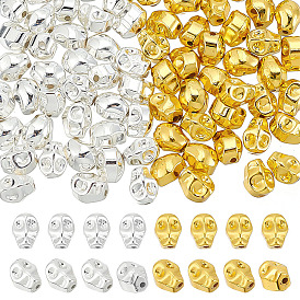 100шт 2 цвета гальванизированные немагнитные синтетические гематитовые бусины, класс АА, череп