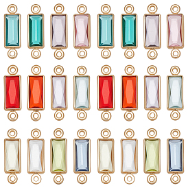 24шт 12 цвета k9 подвески для стеклянных разъемов, латунные прямоугольные звенья, золотые