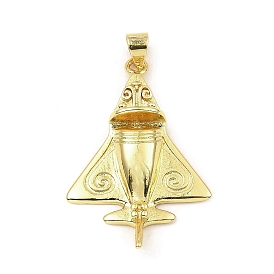 Rack Plating Real 18K Gold Plated Brass Pendants, Long-Lasting Plated, Lead Free & Cadmium Free, Airplane Charm