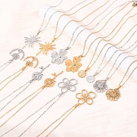 304 Подвеска в виде цветущего дерева из нержавеющей стали, цепочка-удлинитель для мужчин и женщин