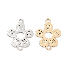 Long-Lasting Plated Brass Links Connector Charms, Hollow Flower