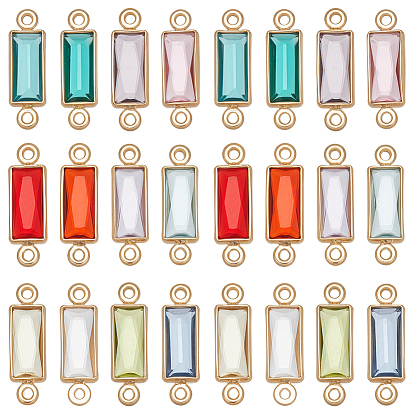 24шт 12 цвета k9 подвески для стеклянных разъемов, латунные прямоугольные звенья, золотые