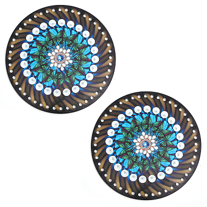 Двусторонняя печать на акриловых основах корзин, связанных крючком., для вязания корзины, плоско-круглые