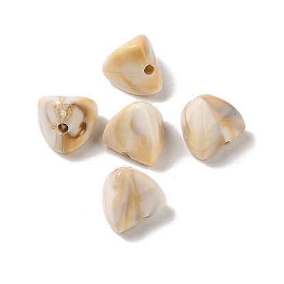 Two Tone Opaque Acrylic Beads, Imitation Gemstone, Triangle