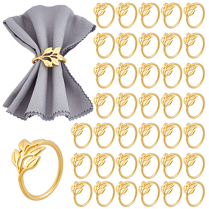 60 шт. колец для салфеток из сплава с рождественской тематикой в виде листьев, держатель для салфеток, ежедневный доступ в ресторан