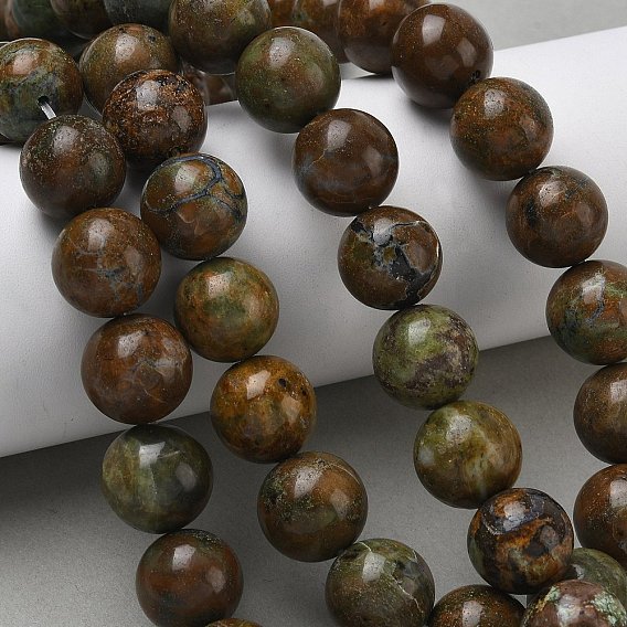 Естественный зеленый опал бисер нитей, круглые