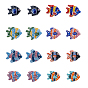 16 piezas 8 colores cuentas de porcelana hechas a mano, cuentas de cerámica pintadas a mano, pescado