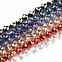 Electroplate Glass Beads Strands, Faceted Teardrop