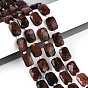 Натурального красного дерева обсидиана бисер нитей, прямоугольные, граненые, с бисером