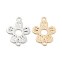 Подвески для подключения долговечных латунных звеньев с покрытием, без кадмия, без никеля и без свинца, полые цветок