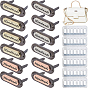 12 Sets 3 Colors Alloy & Iron Handmade Label Tags, with Shim, for Bag Making, Oval with Letter, Gumetal