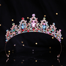 Children's Alloy Rhinestone Crown Hair Bands, Hair Accessories for Woman Girls