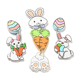 Easter Opaque Acrylic Sided Pendants, Rabbit